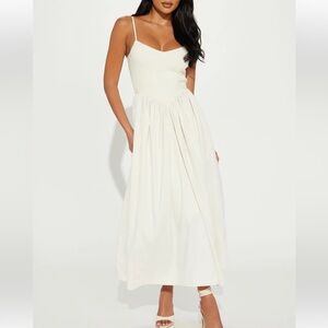 SOLD Elegant Cream Maxi Dress